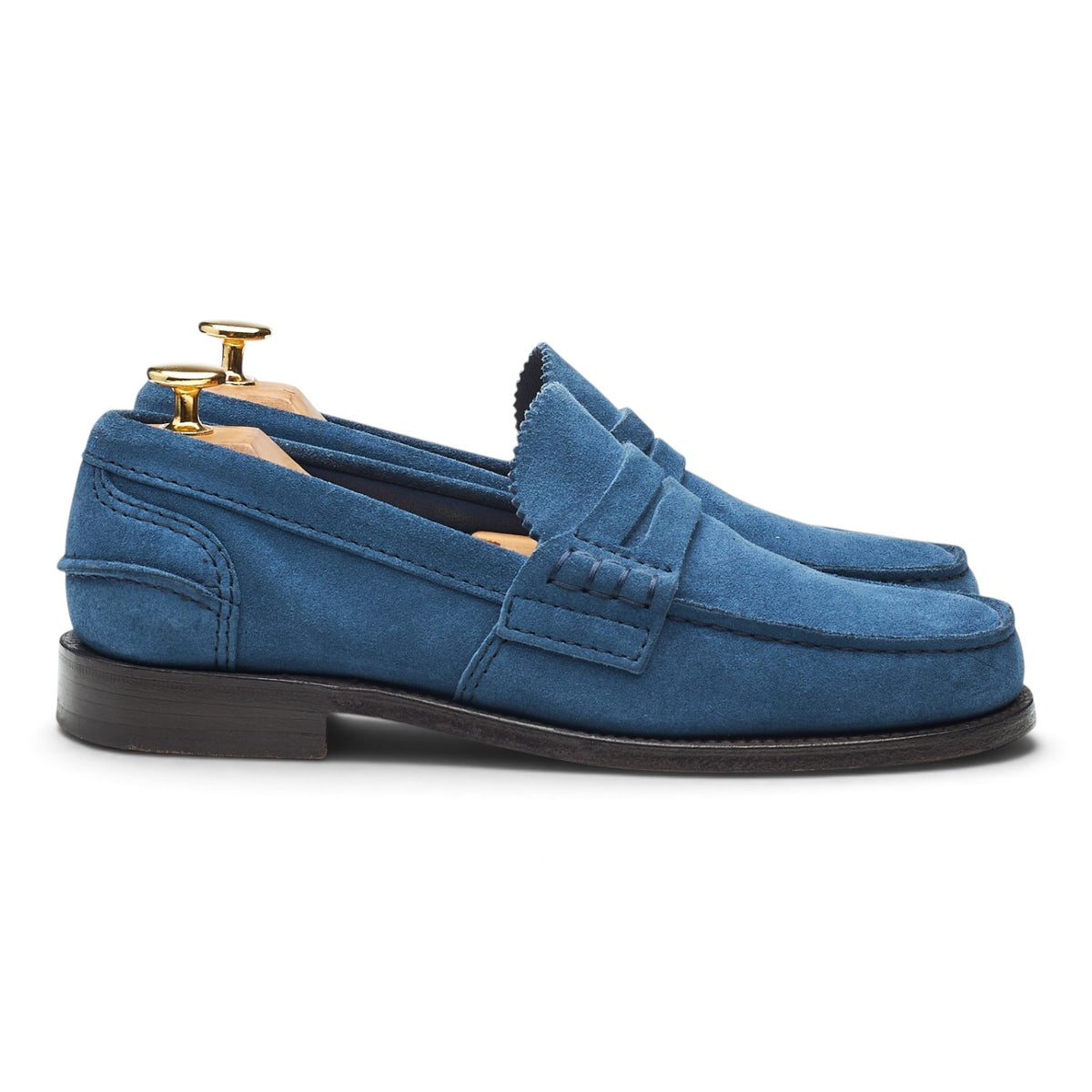 'Pembrey' Blue Suede Unlined Loafers UK 5 G