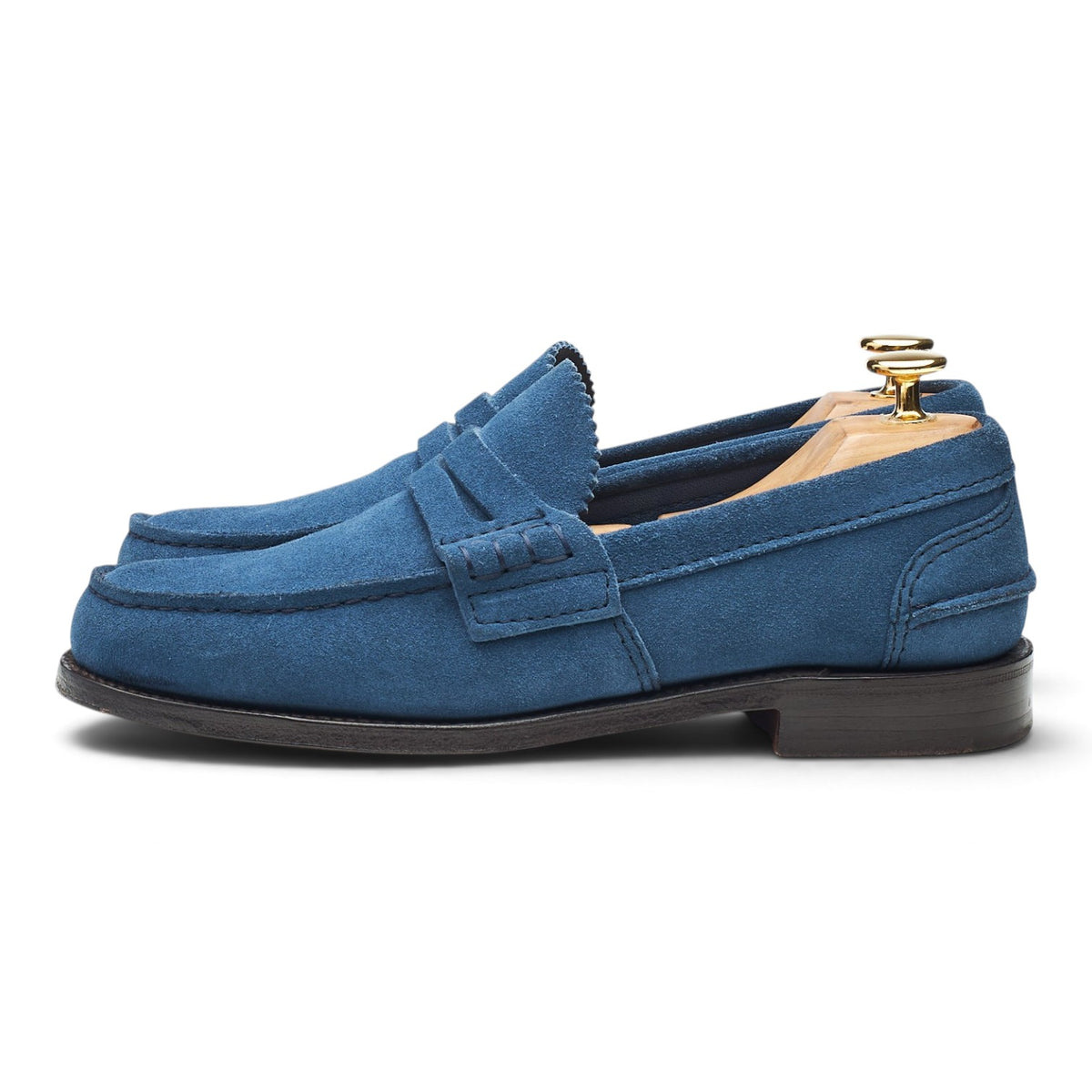 'Pembrey' Blue Suede Unlined Loafers UK 5 G
