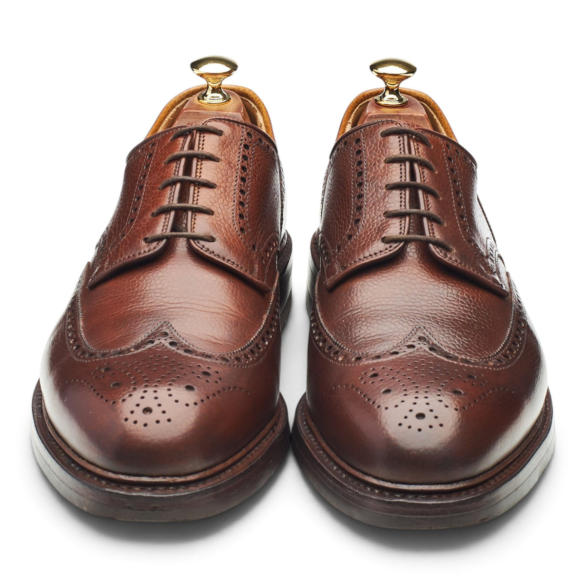 'Pembroke'  Brown Grain Leather Derby Brogues UK 9.5 E