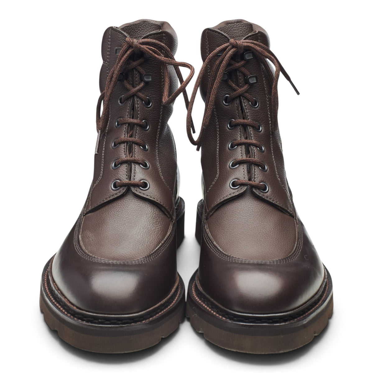 'Peak' Dark Brown Grain Leather Boots UK 9.5 E