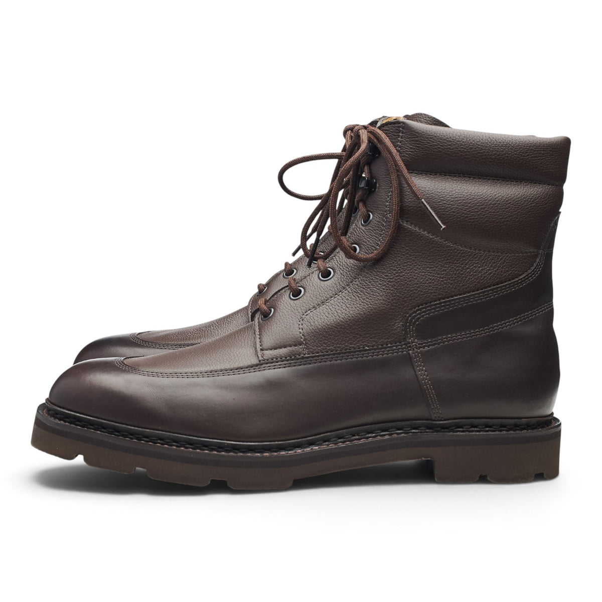 'Peak' Dark Brown Grain Leather Boots UK 9.5 E