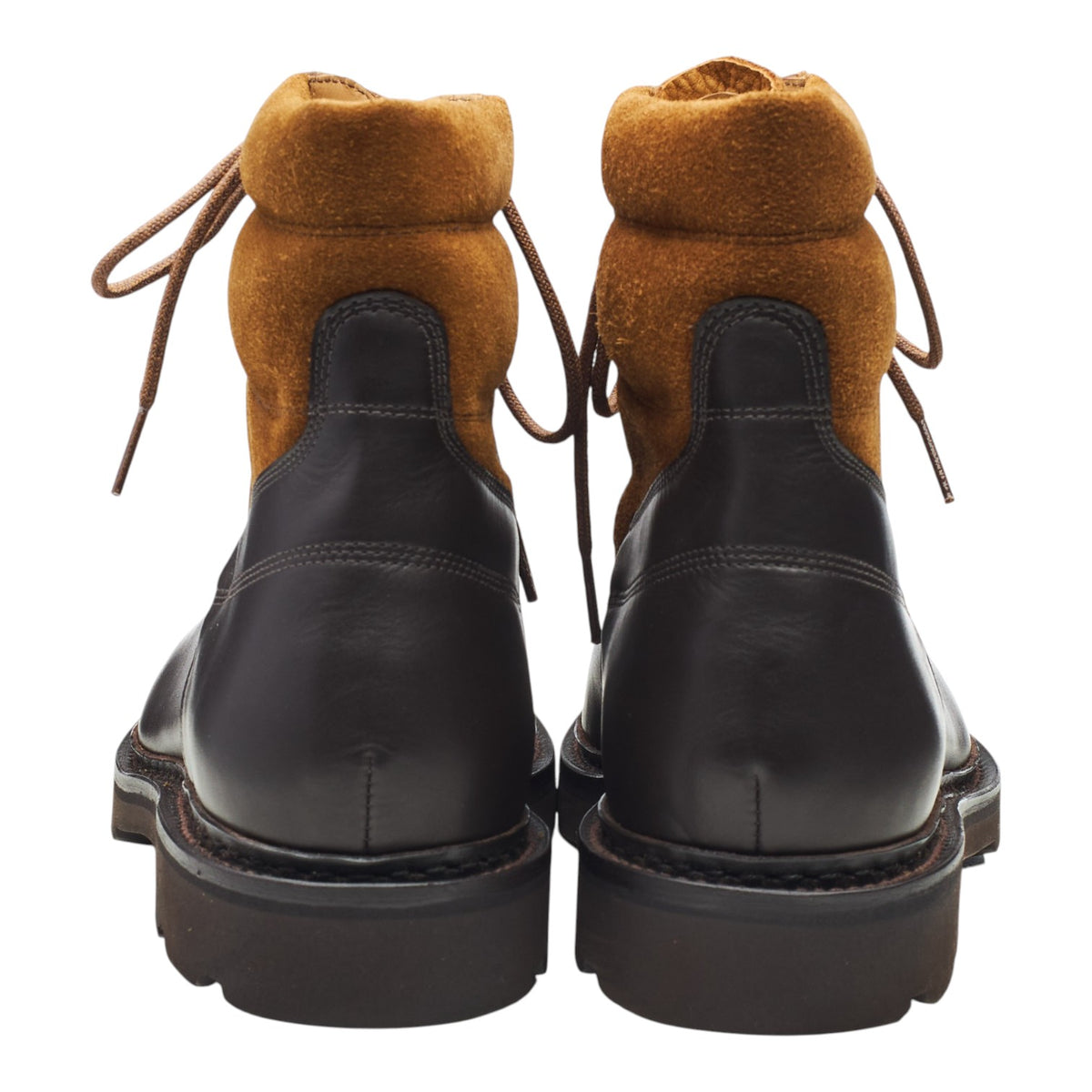 'Peak' Dark Brown Leather / Tan Brown Suede Boots UK 8 E
