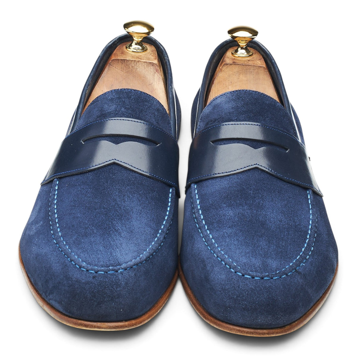 Navy Blue Suede Loafers UK 11 G