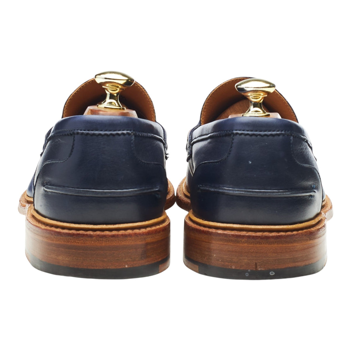Women's 'Eva' Navy Blue Leather Loafers UK 7.5