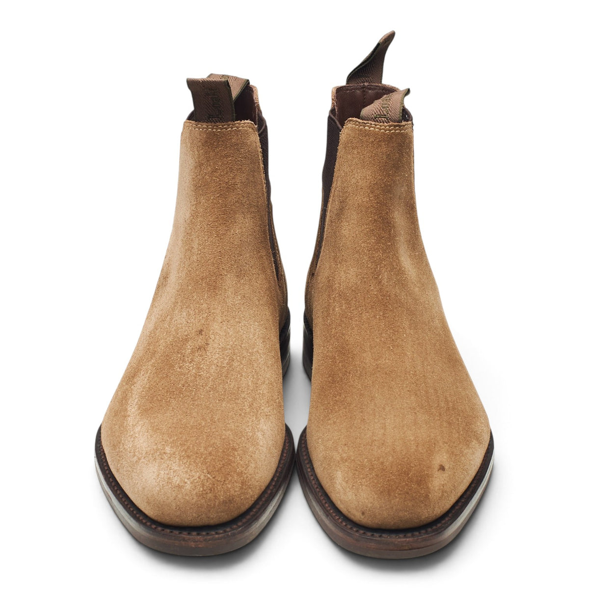 1880 'Emsworth' Flint Brown Suede Chelsea Boots UK 8 F