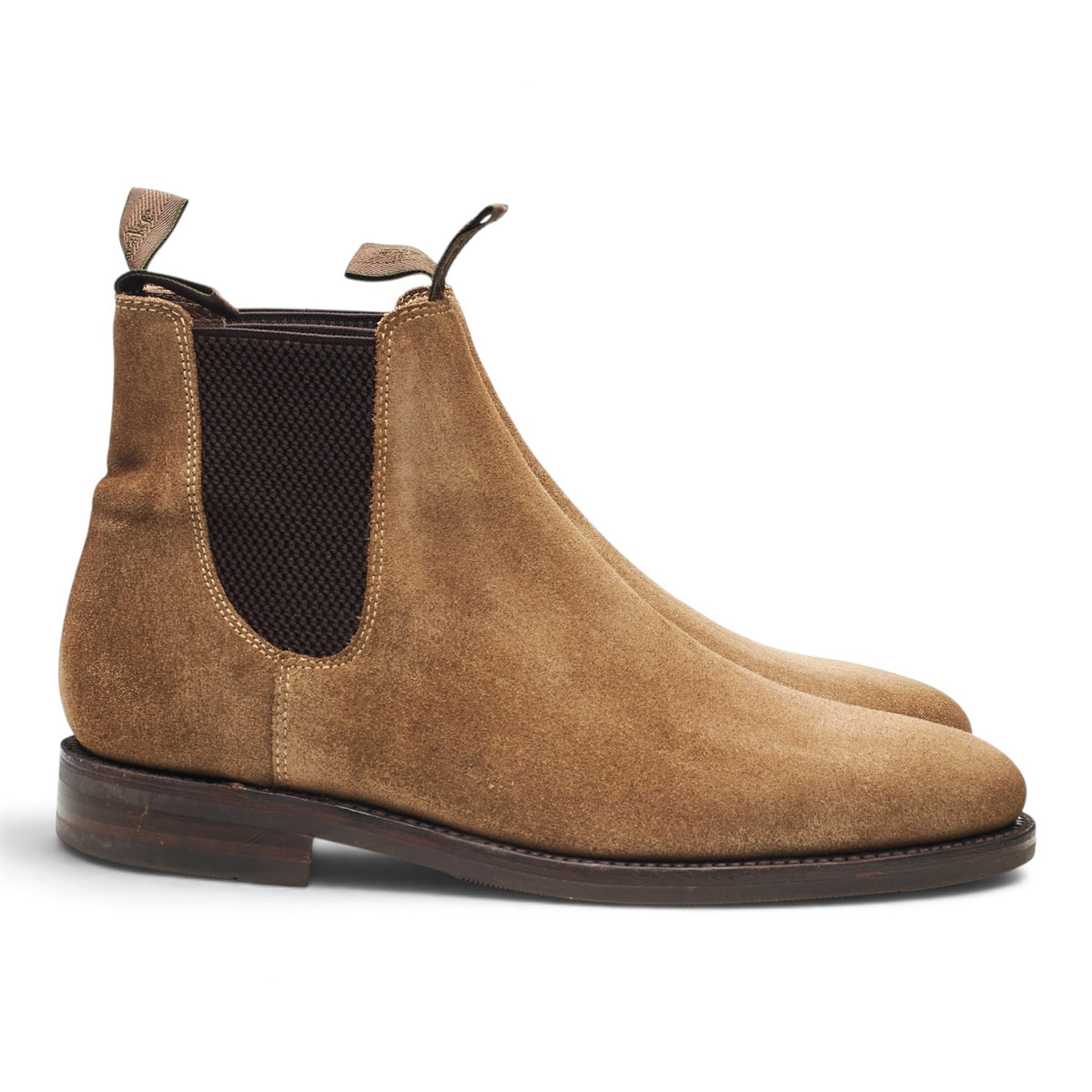 1880 'Emsworth' Flint Brown Suede Chelsea Boots UK 8 F