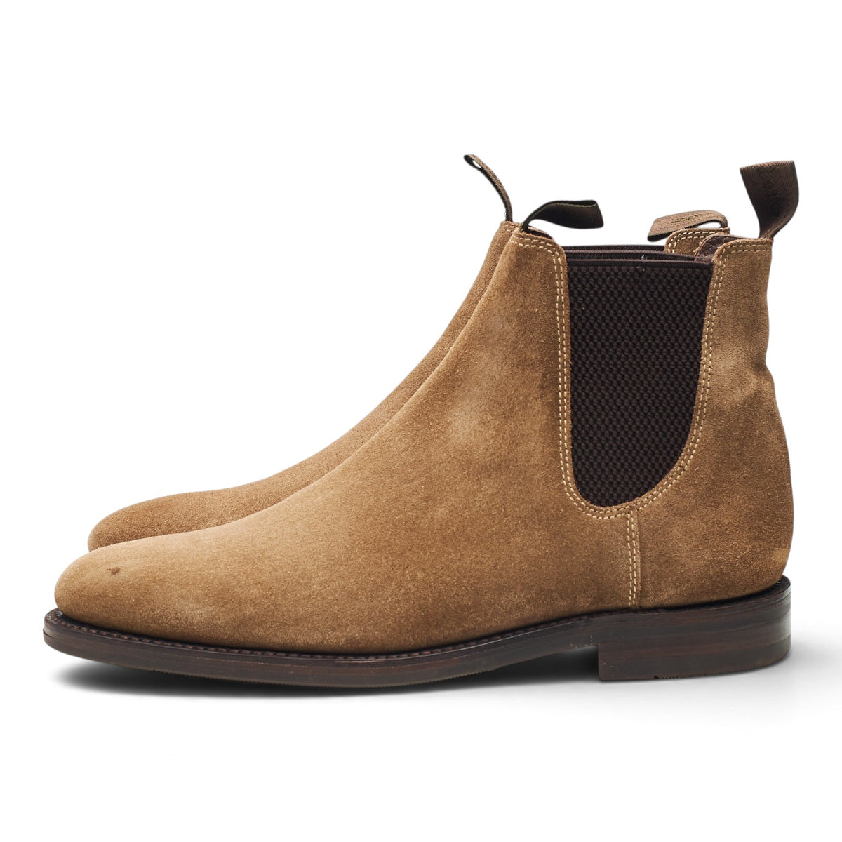 1880 'Emsworth' Flint Brown Suede Chelsea Boots UK 8 F