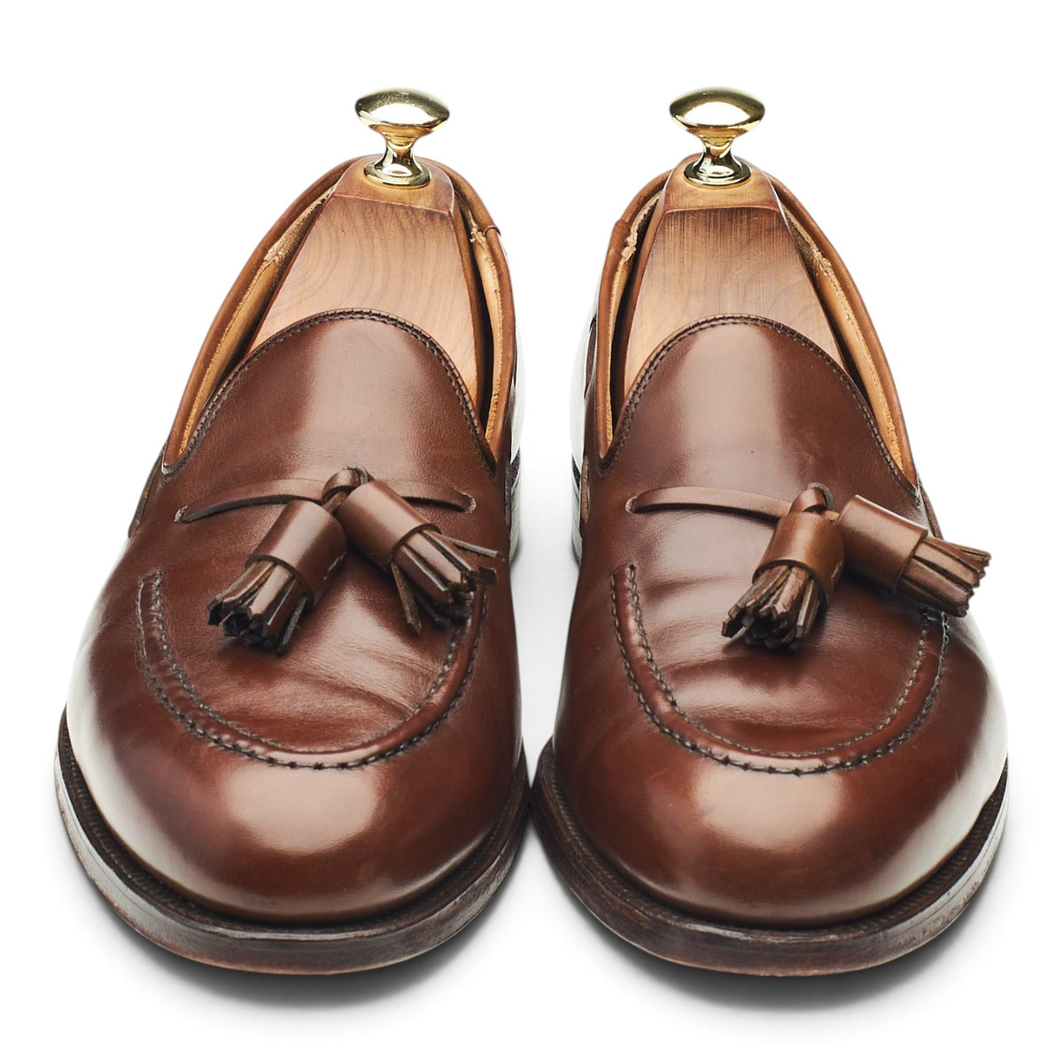 'Cavendish 2' Brown Leather Tassel Loafers UK 7.5 E