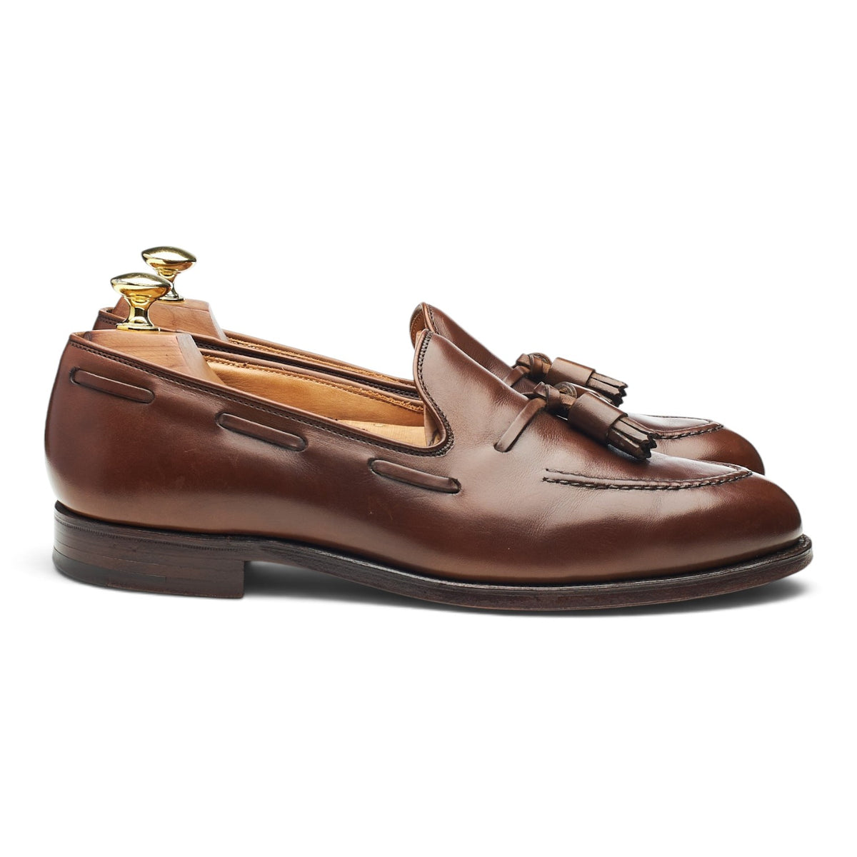 'Cavendish 2' Brown Leather Tassel Loafers UK 7.5 E