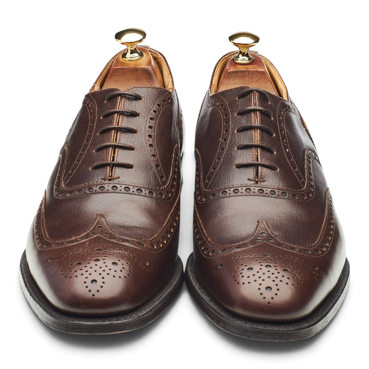 'Nene' Dark Brown Leather Oxford Brogues UK 9.5 F