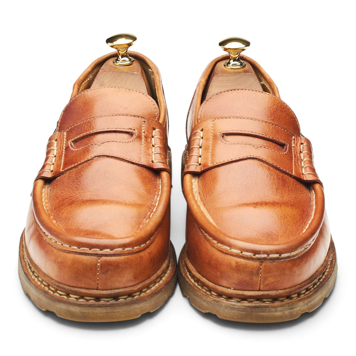 'Reims' Tan Brown Leather Loafers UK 7 F