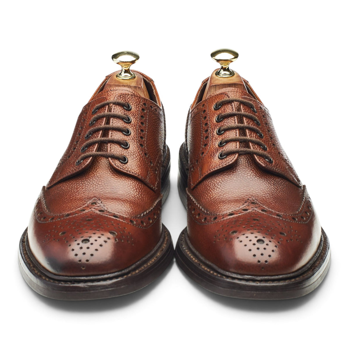 1880 'Badminton 2' Brown Grain Leather Derby Brogues UK 7 G