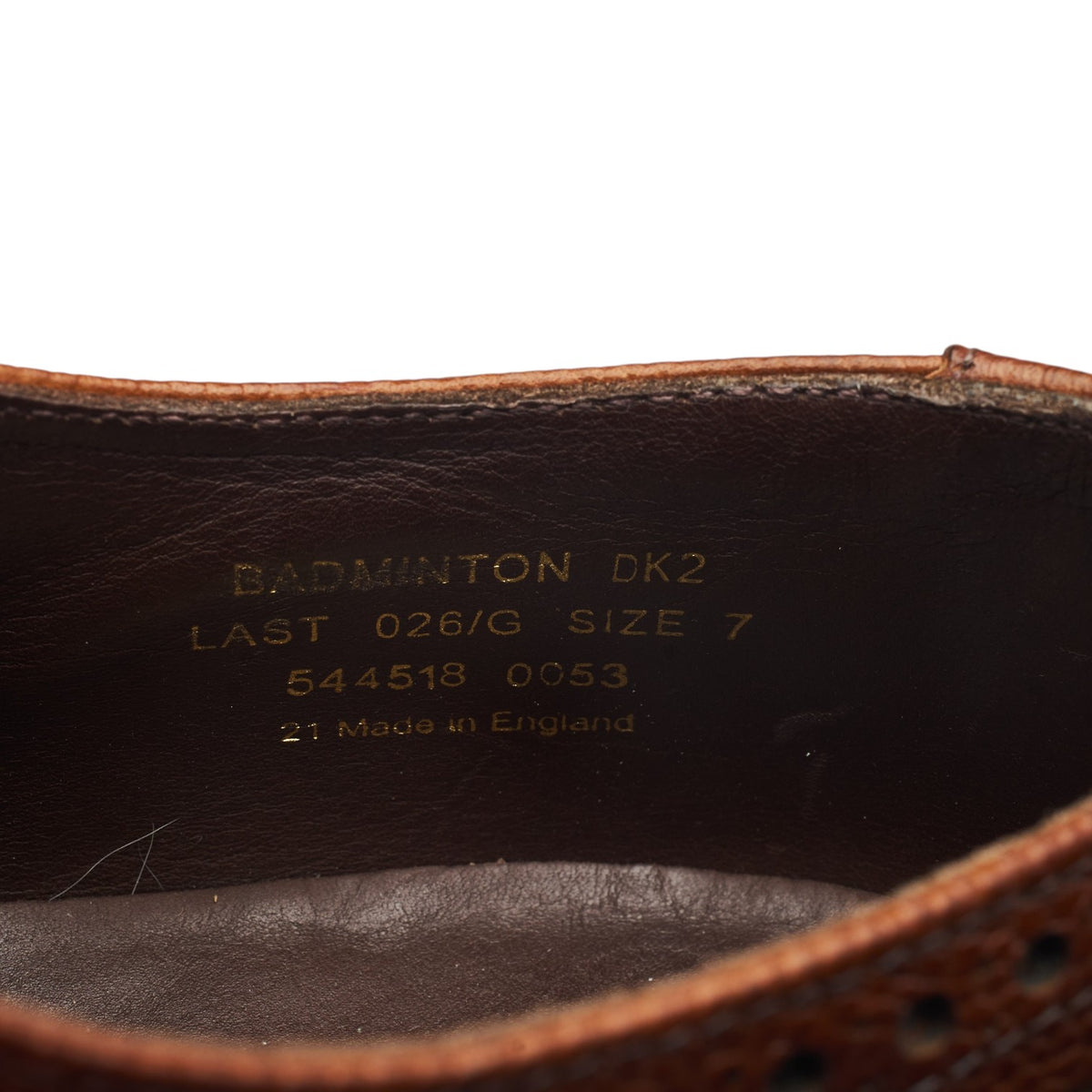 1880 'Badminton 2' Brown Grain Leather Derby Brogues UK 7 G