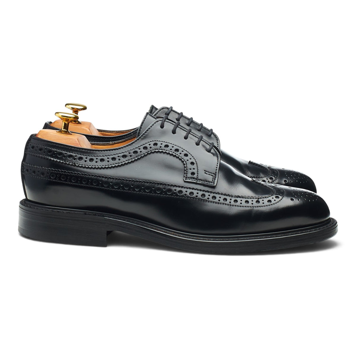 'Washington' Black Leather Derby Brogues UK 8 FX