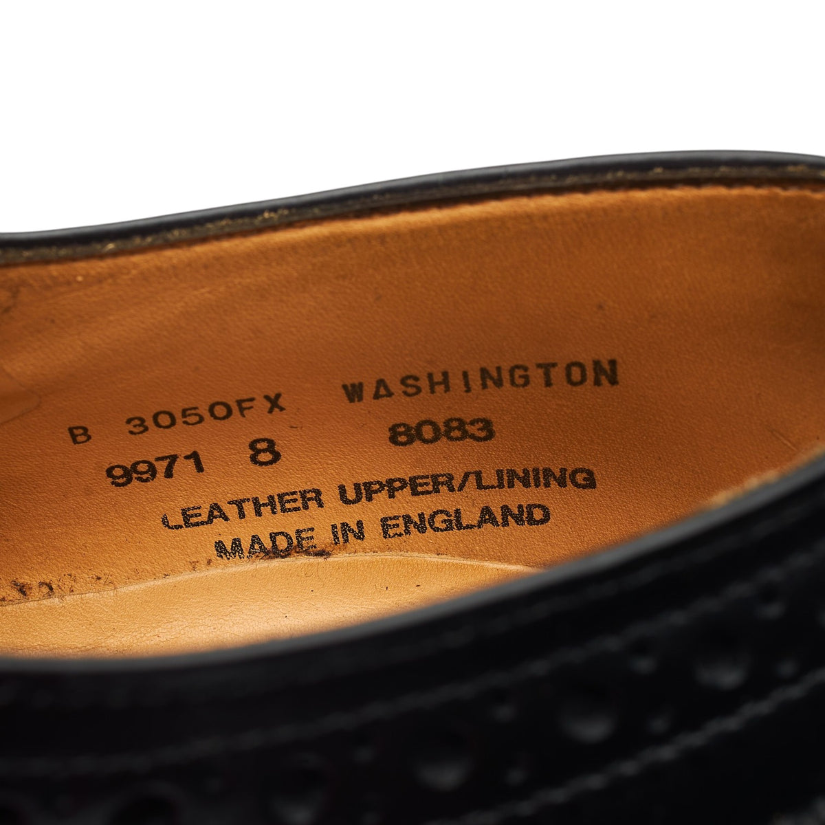 'Washington' Black Leather Derby Brogues UK 8 FX