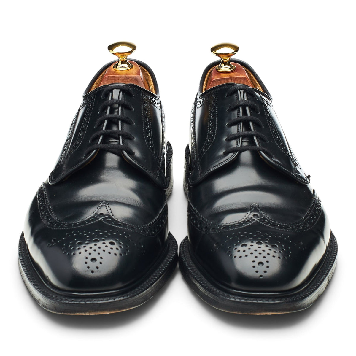 'Grafton' Black Leather Derby Brogues UK 8 G