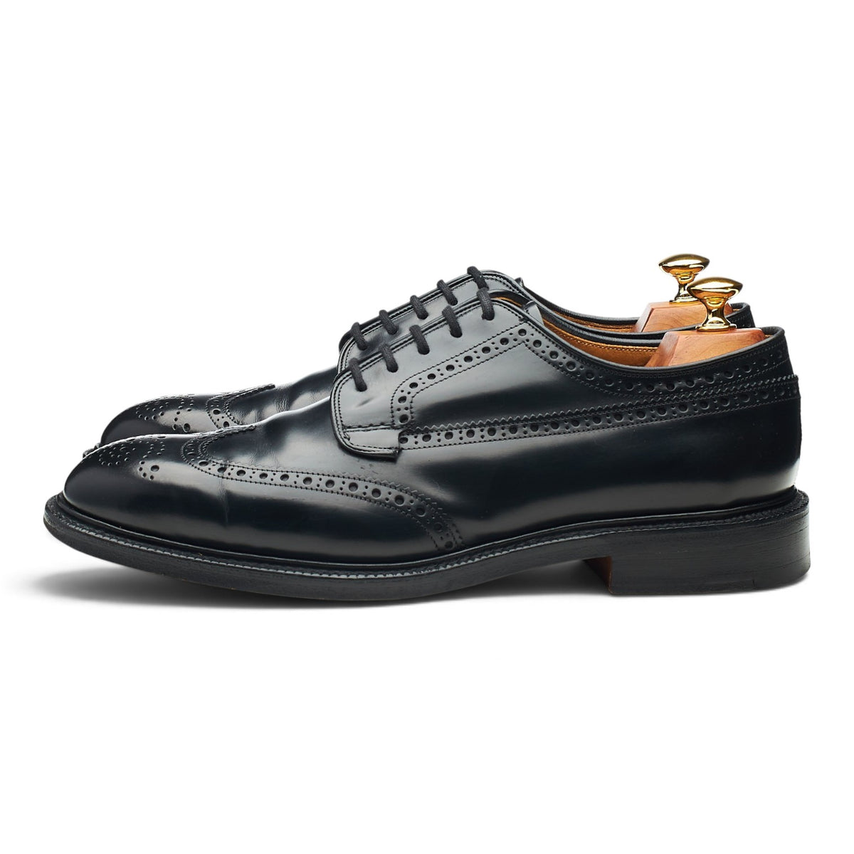 'Grafton' Black Leather Derby Brogues UK 8 G