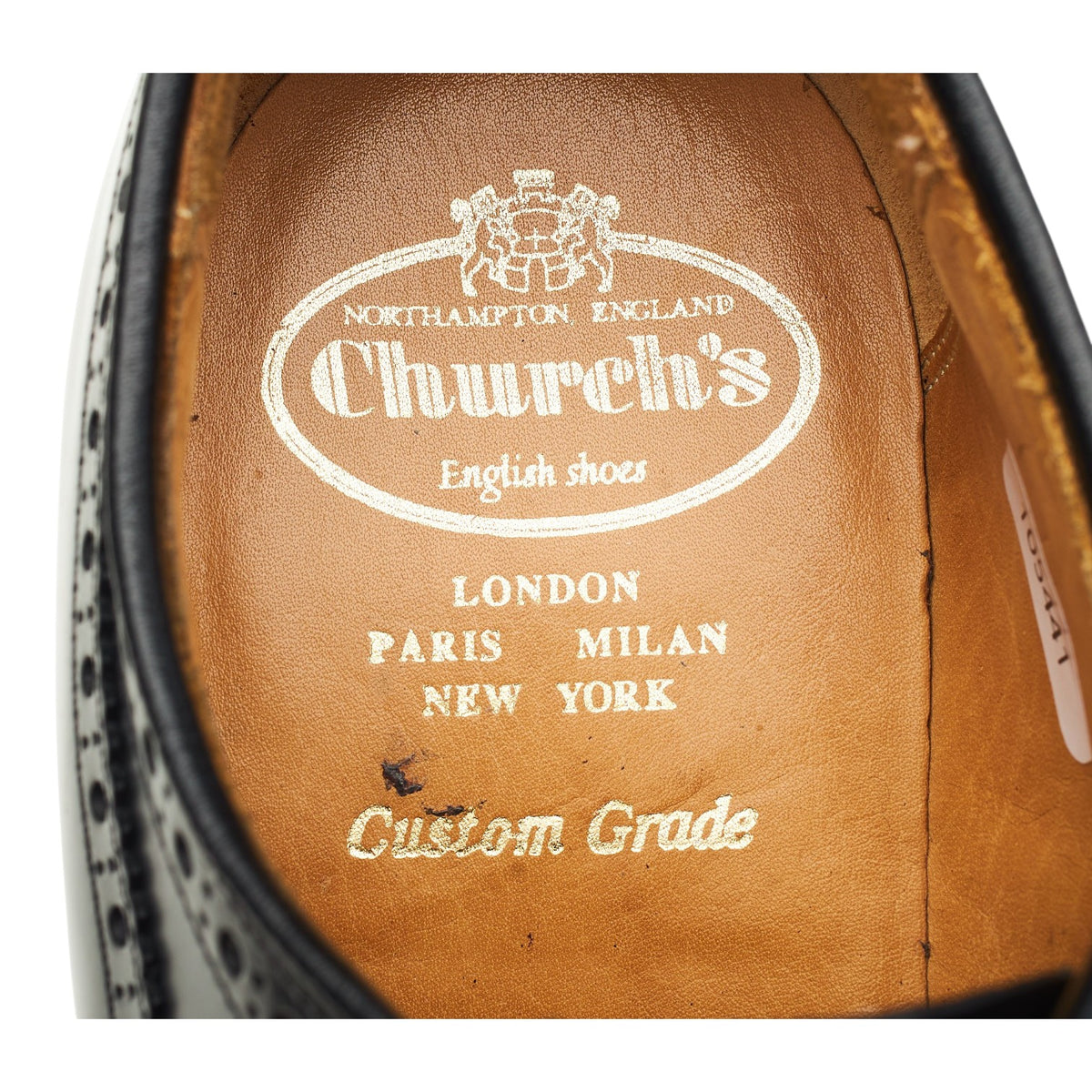 'Grafton' Black Leather Derby Brogues UK 8 G