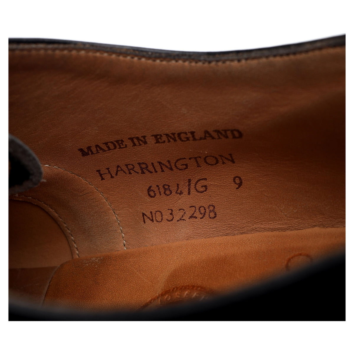 &#39;Harrington&#39; Black Leather Oxford UK 9 G