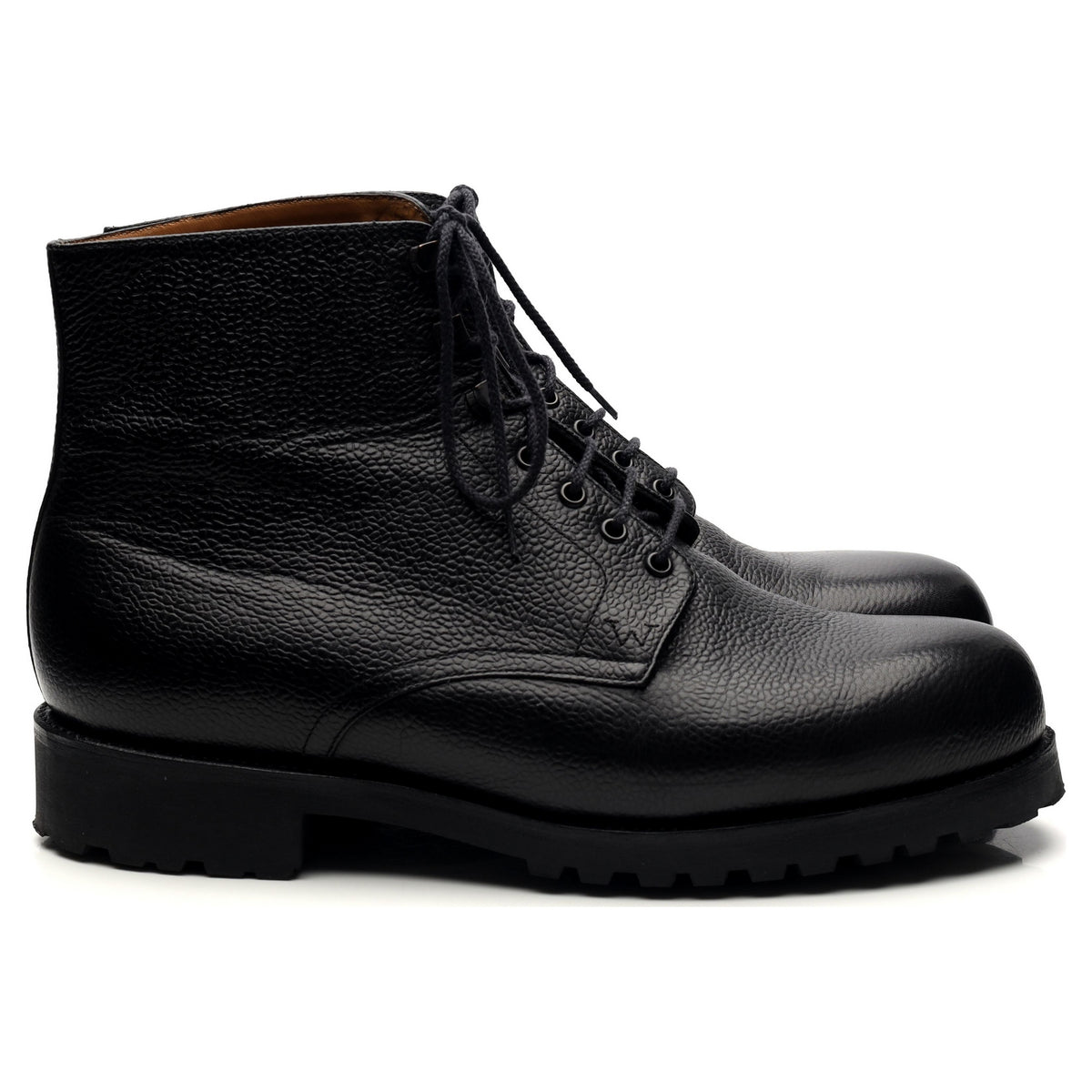 Black Leather Worker Boots 10.5 D UK 11