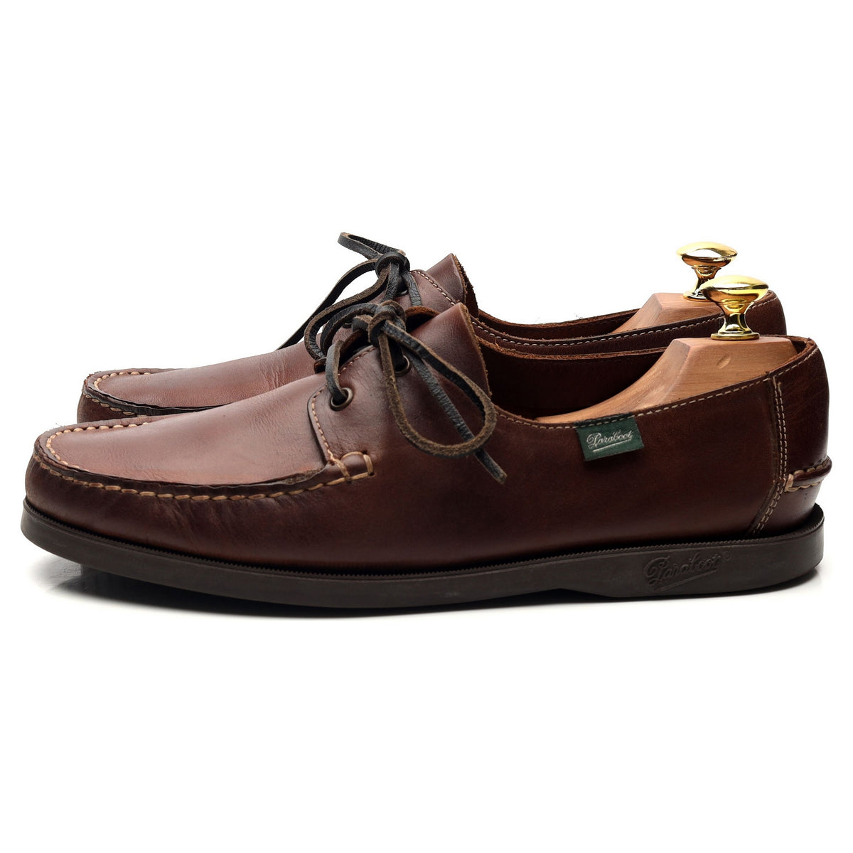 &#39;Barth&#39; Brown Leather Boat Shoes UK 7