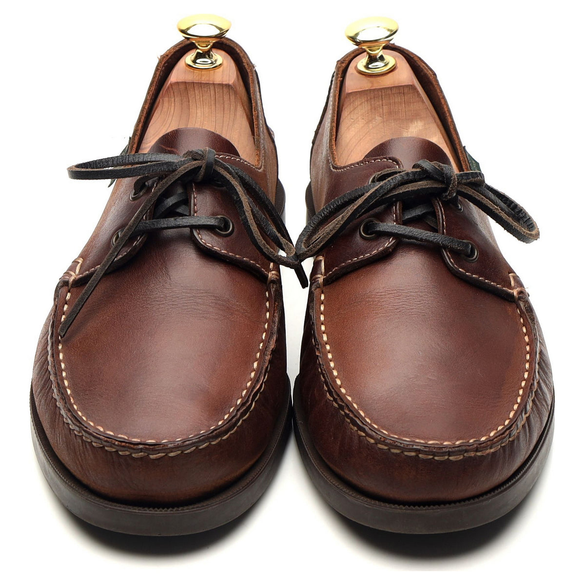 &#39;Barth&#39; Brown Leather Boat Shoes UK 7