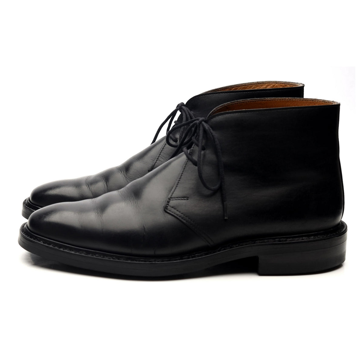 &#39;Holborn&#39; Black Leather Chukka Boots UK 6 E