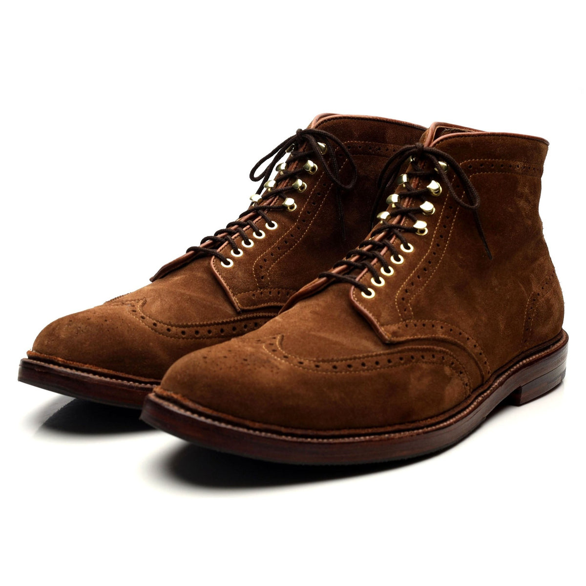 &#39;D7801&#39; Snuff Brown Suede Brogue Boots UK 10.5 US 11 D