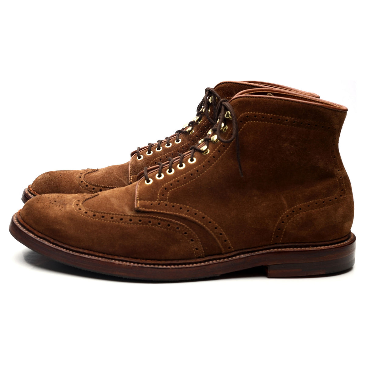 &#39;D7801&#39; Snuff Brown Suede Brogue Boots UK 10.5 US 11 D