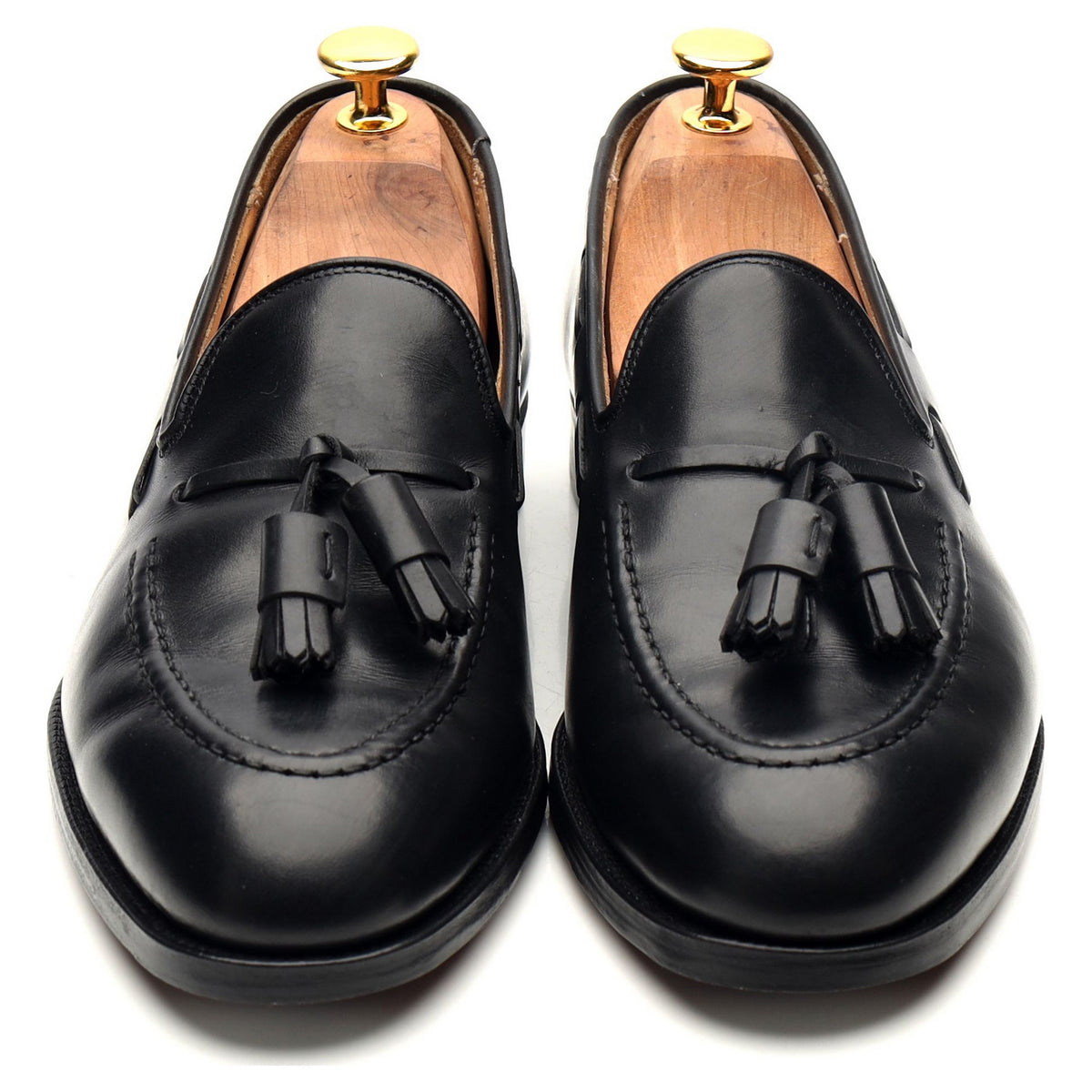&#39;Cavendish 2&#39; Black Leather Tassel Loafers UK 5.5 E