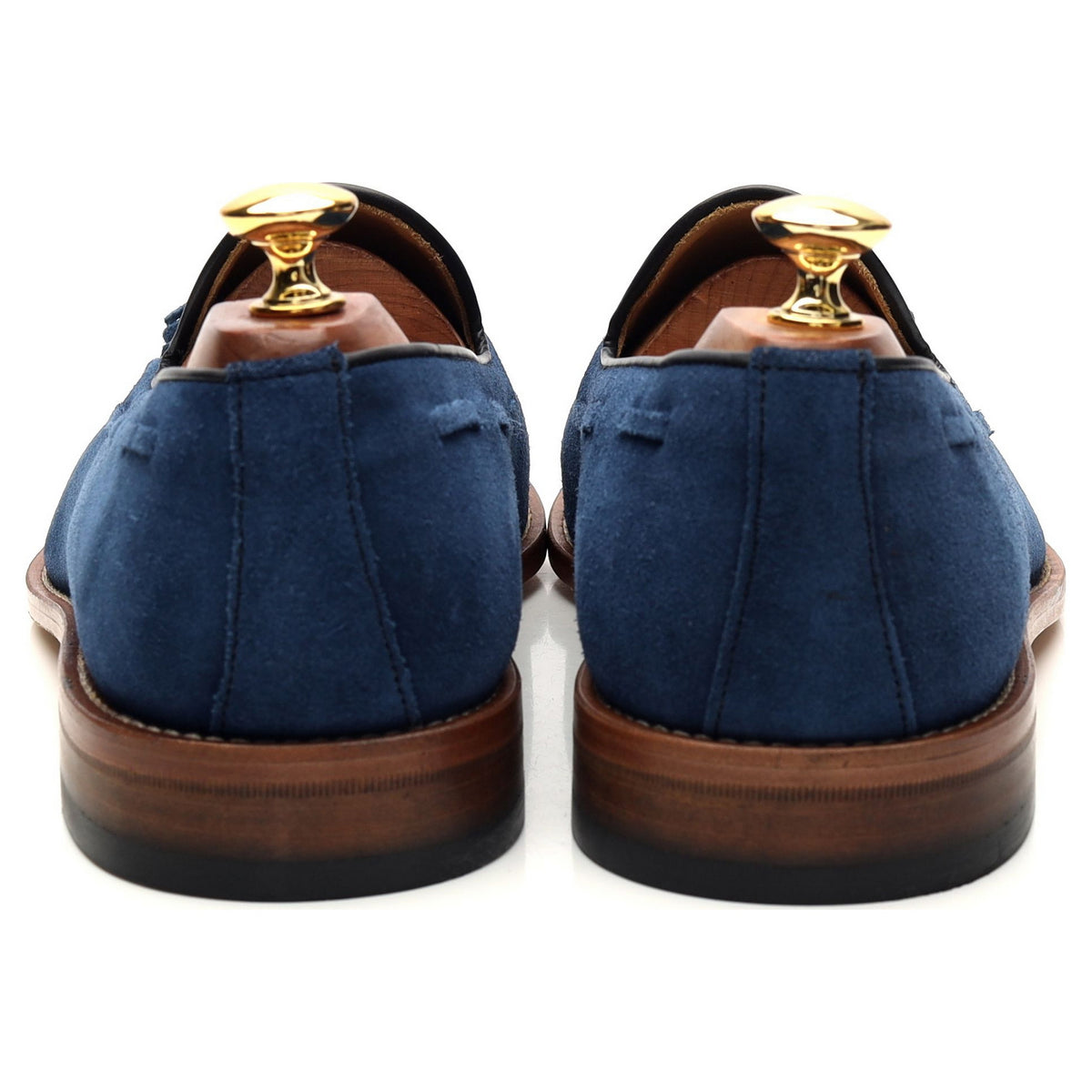 &#39;Barcelona&#39; Blue Suede Tassel Loafers UK 9 F