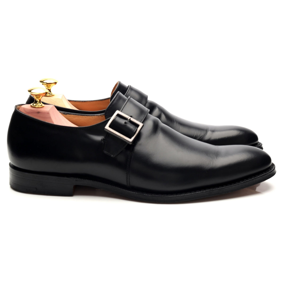 &#39;Tokyo&#39; Black Leather Monk Strap UK 7.5 F