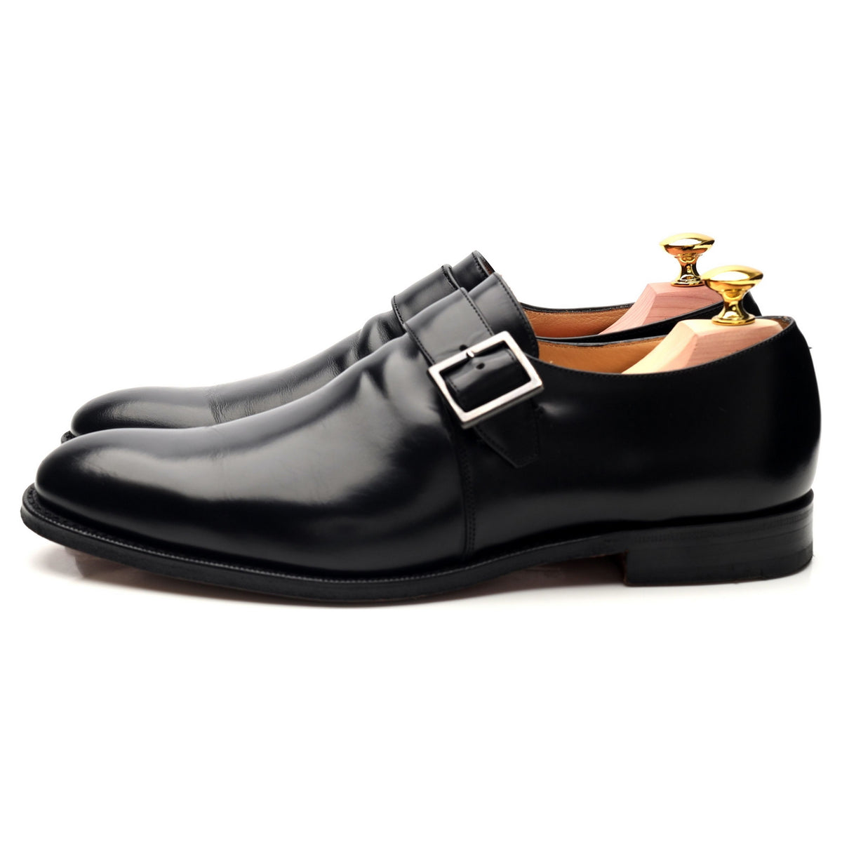 &#39;Tokyo&#39; Black Leather Monk Strap UK 7.5 F