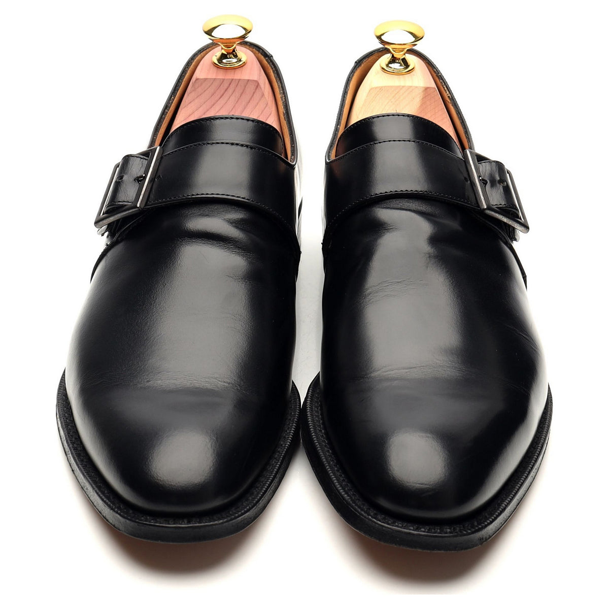 &#39;Tokyo&#39; Black Leather Monk Strap UK 7.5 F