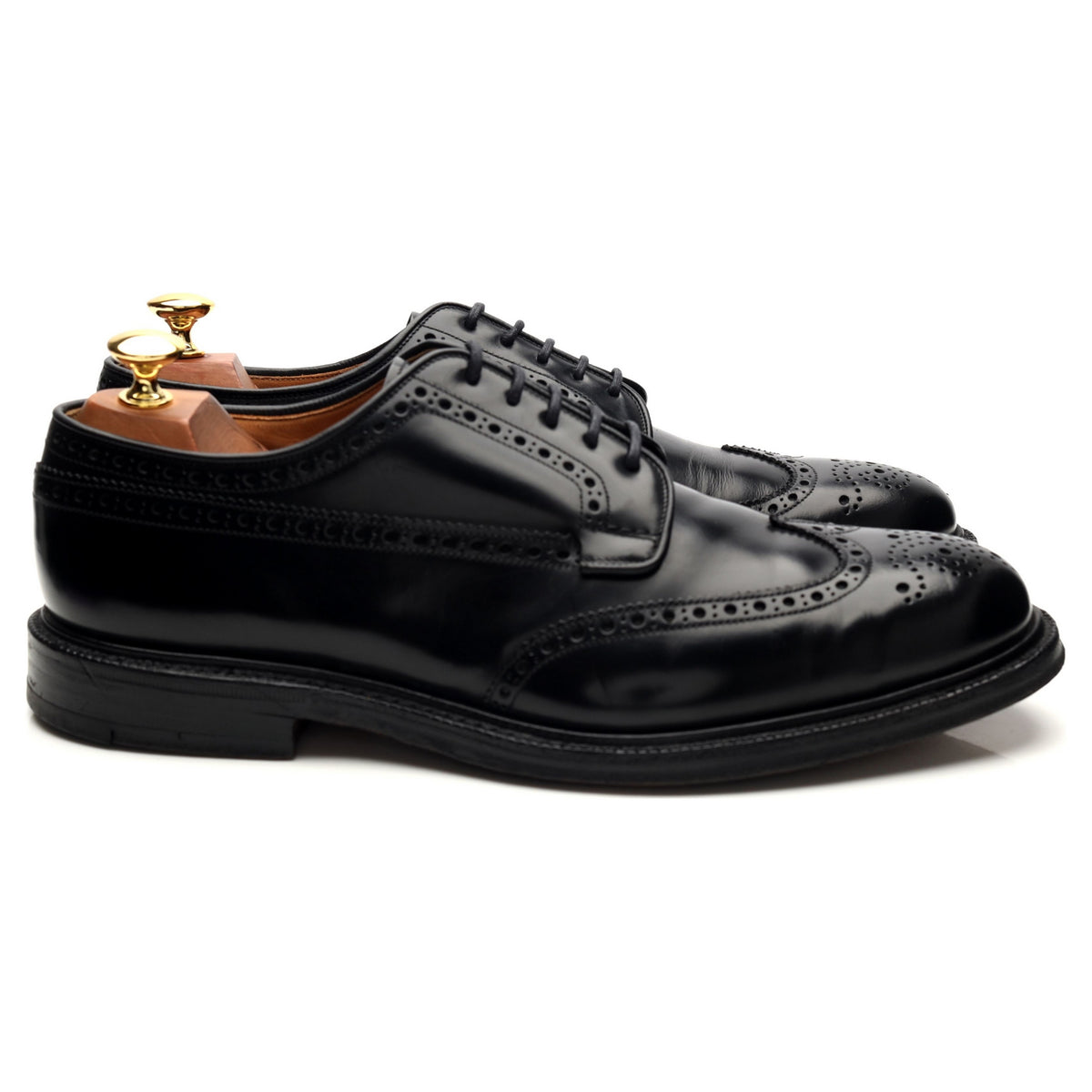 &#39;Grafton&#39; Black Leather Derby Brogues UK 9 G