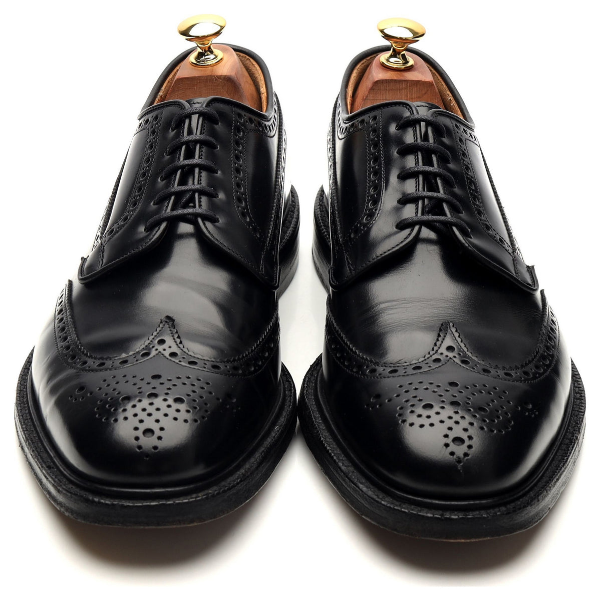 &#39;Grafton&#39; Black Leather Derby Brogues UK 9 G