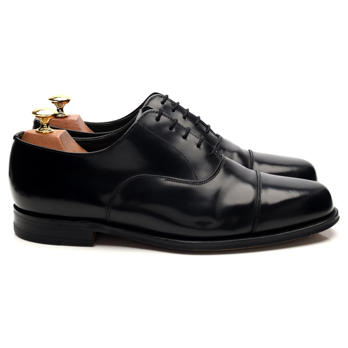 &#39;George&#39; Black Leather Oxford UK 9 G