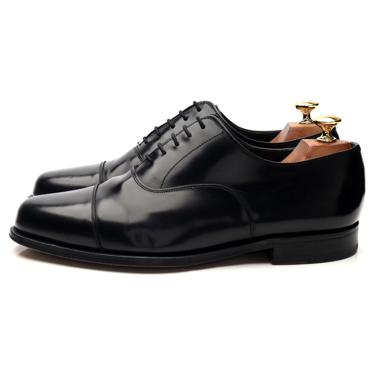 &#39;George&#39; Black Leather Oxford UK 9 G