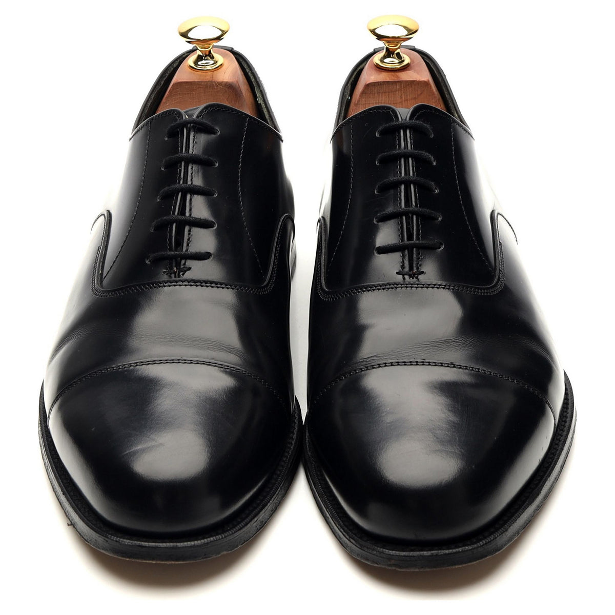 &#39;George&#39; Black Leather Oxford UK 9 G