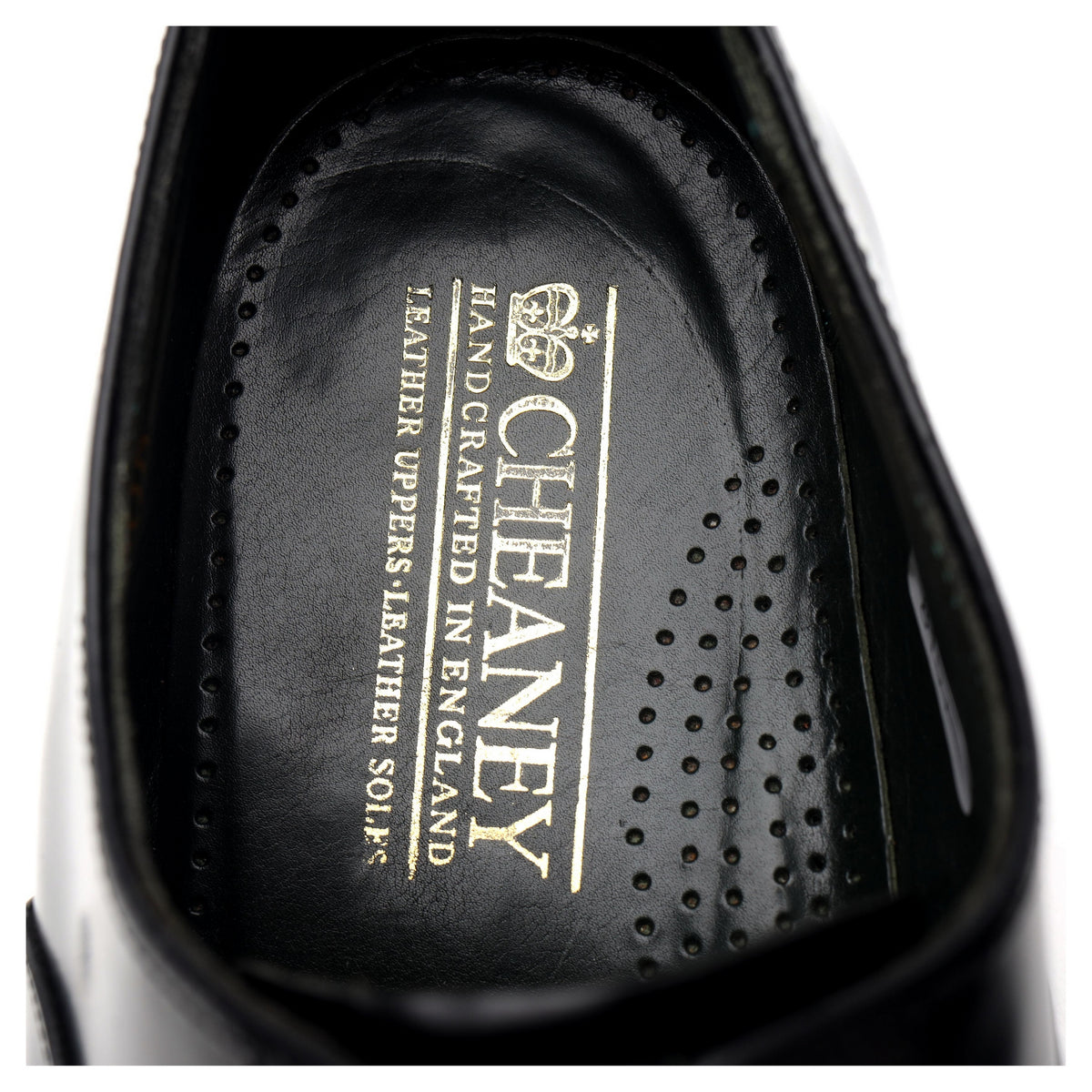 &#39;George&#39; Black Leather Oxford UK 9 G