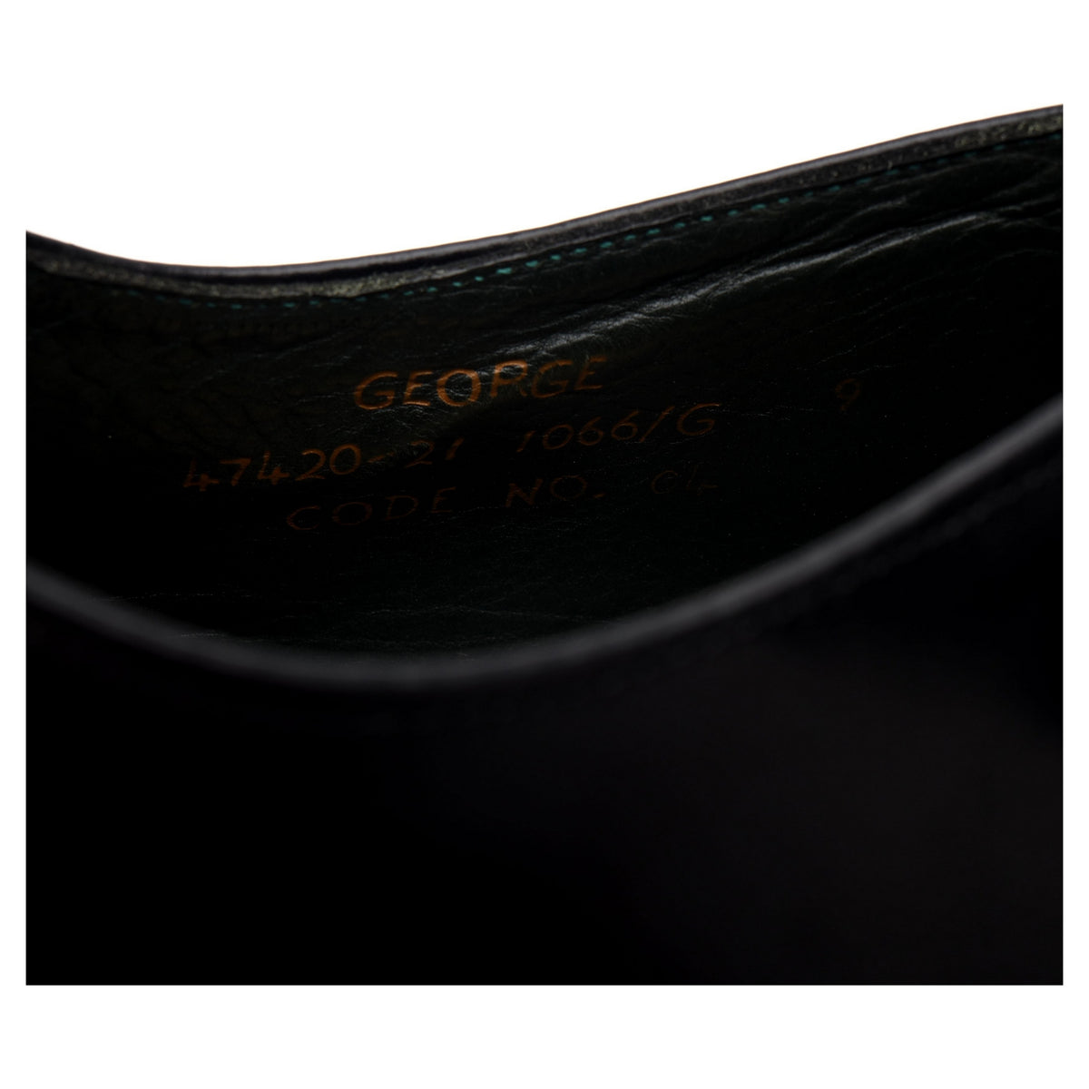 &#39;George&#39; Black Leather Oxford UK 9 G