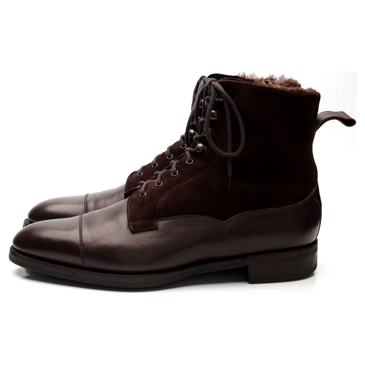 &#39;Galway&#39; Dark Brown Leather Shearling Boots UK 9.5 E