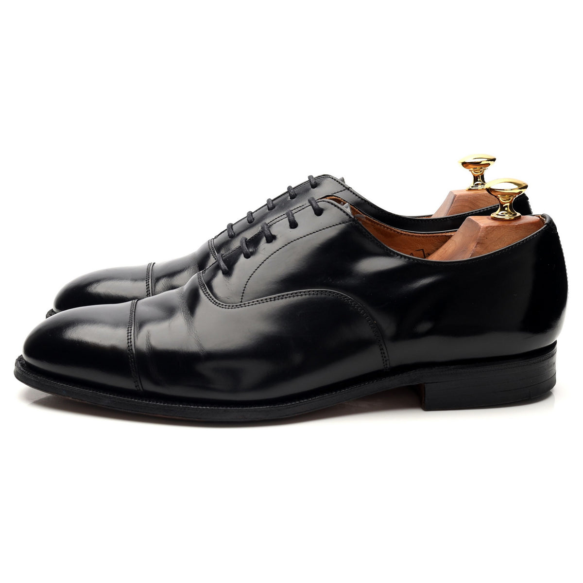 &#39;Balmoral&#39; Black Leather Oxford UK 9 G