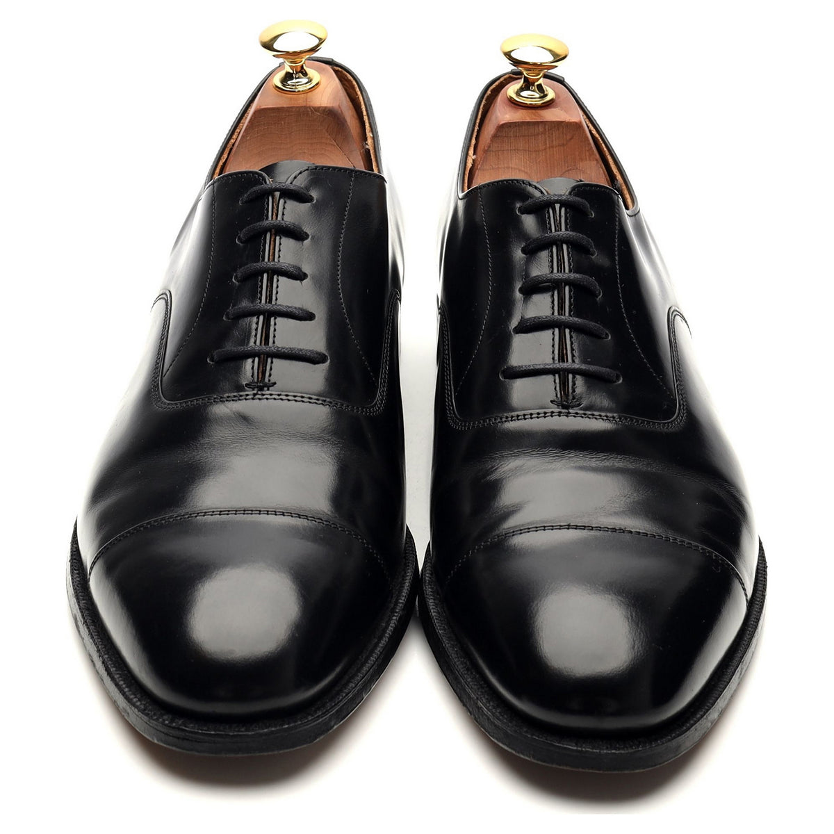 &#39;Balmoral&#39; Black Leather Oxford UK 9 G