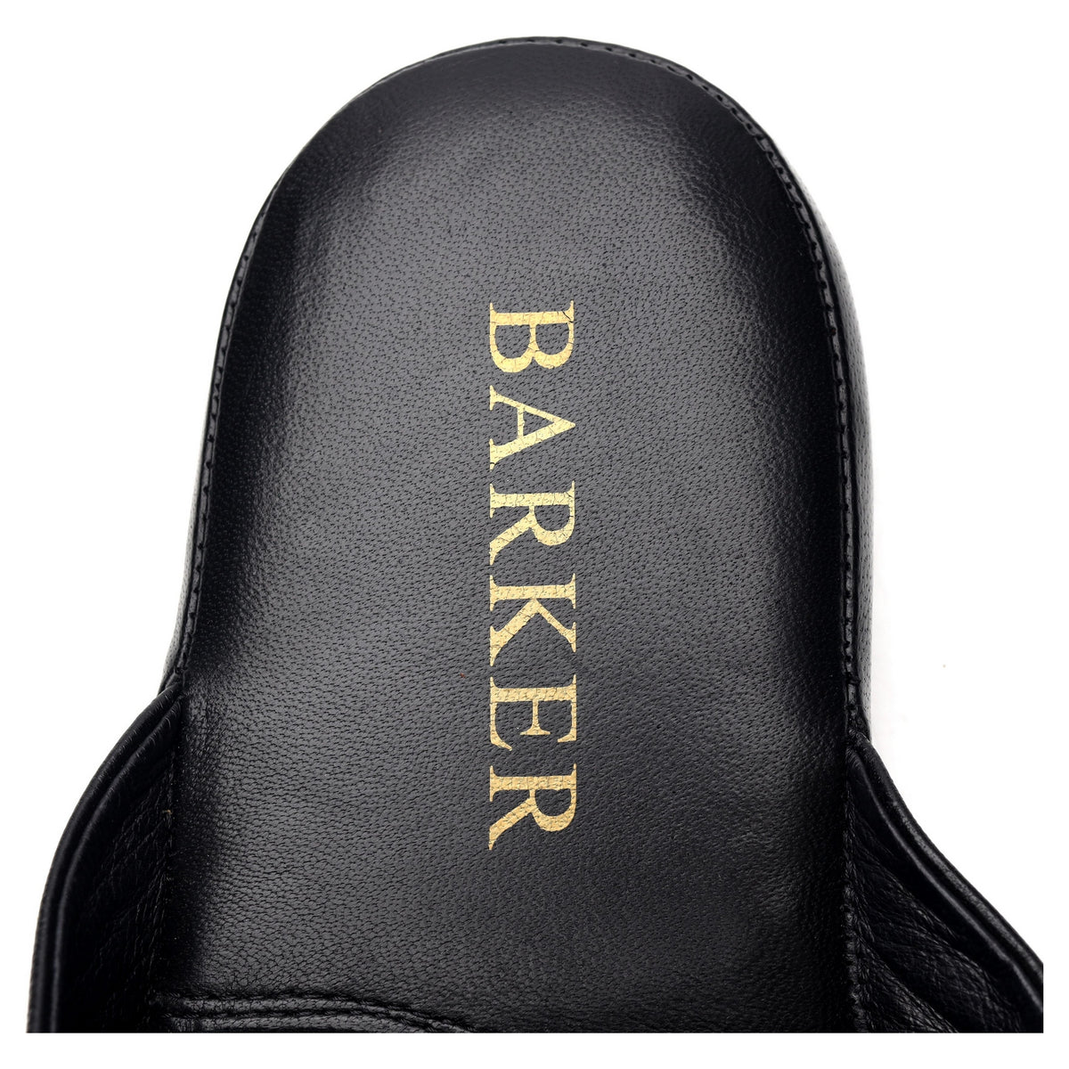 &#39;Birch&#39; Black Leather Slippers UK 6