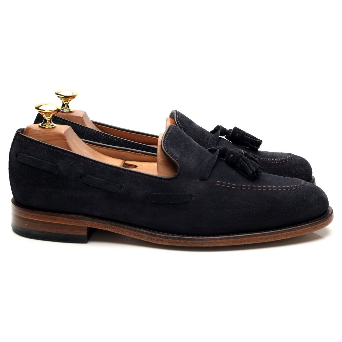 &#39;Lincoln&#39; Navy Blue Suede Loafer UK 8 F