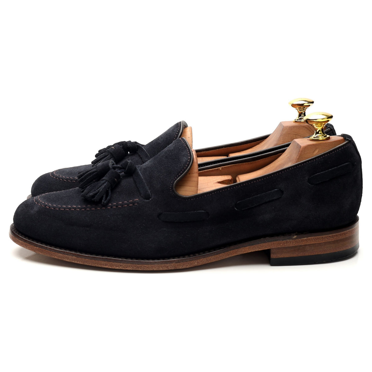 &#39;Lincoln&#39; Navy Blue Suede Loafer UK 8 F