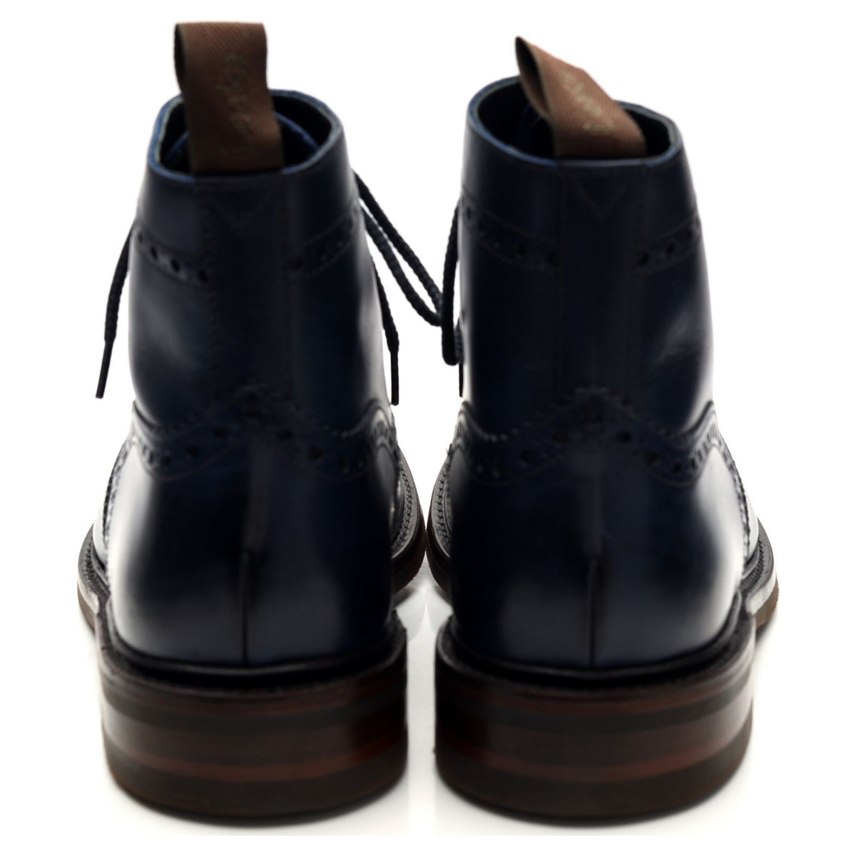 1880 &#39;Bedale&#39; Navy Blue Leather Brogue Boots UK 9 G