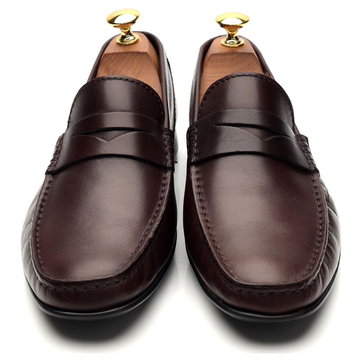 &#39;Genoa&#39; Dark Brown Leather Driving Loafers UK 6 E