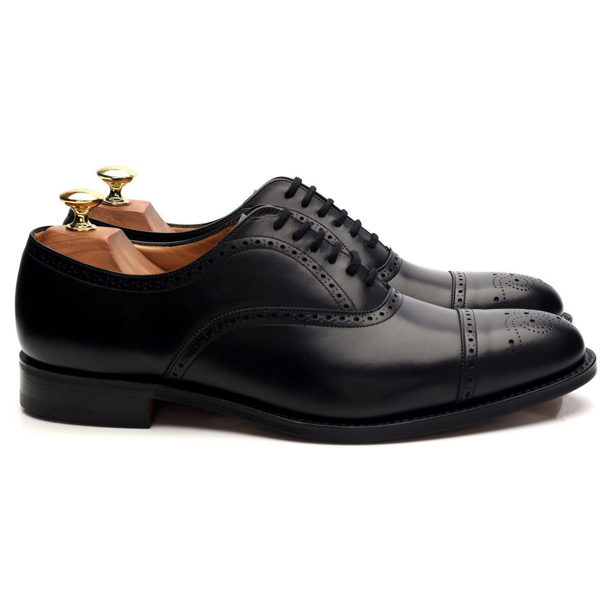 &#39;Toronto&#39; Black Leather Oxford Brogue UK 8 G